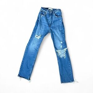 Abercrombie Ultra High Rise Mom Jeans 24 00 Distressed Raw Hem Ripped